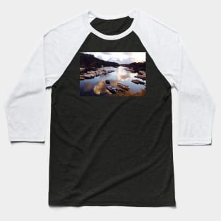 Scandinavian boats landscape Baseball T-Shirt